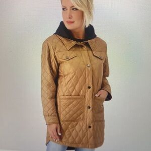 Women's Quilted Coat with Scuba Hood